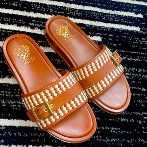 Vince Camuto Brown and Gold Sandals